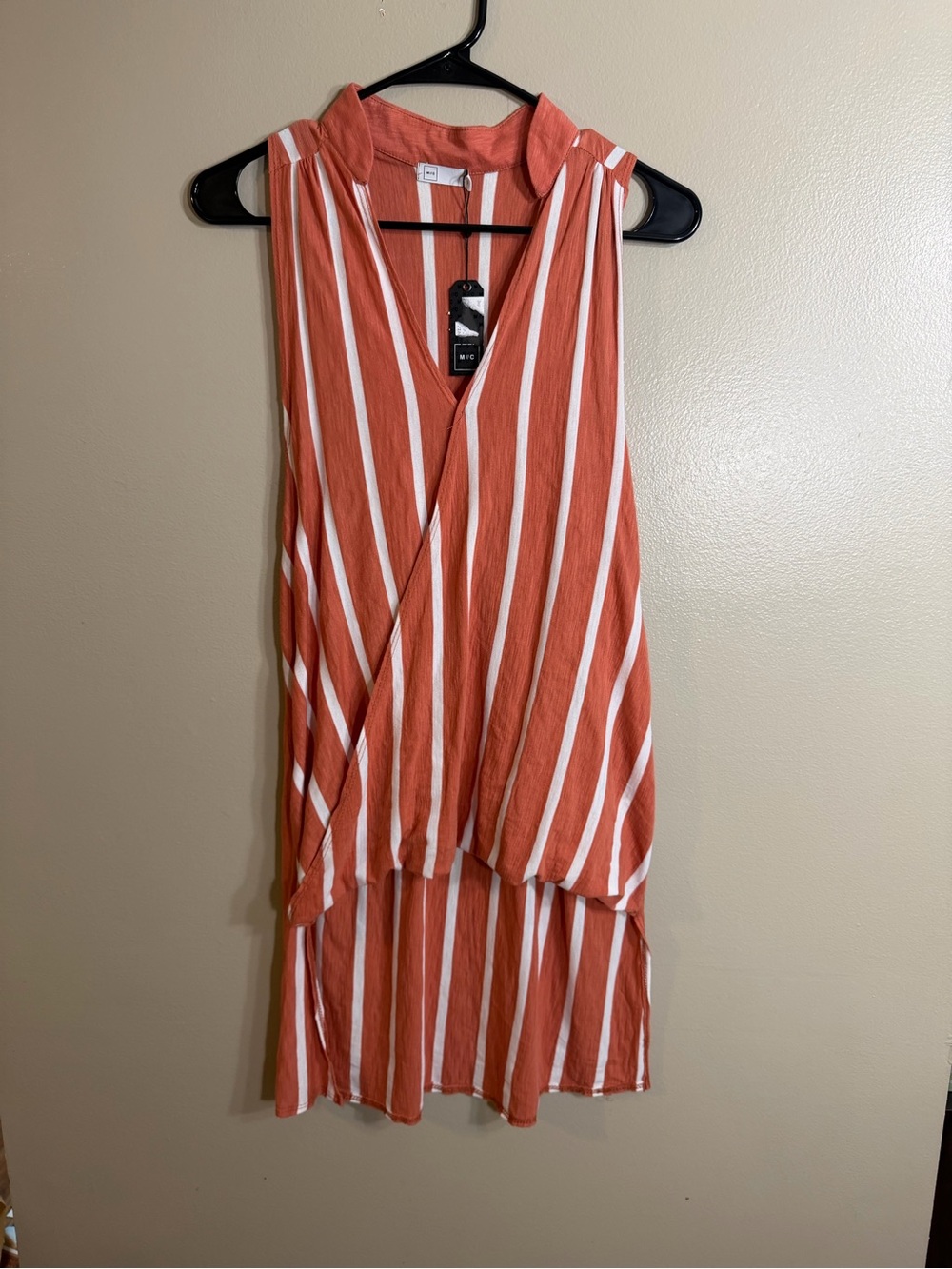NWT Michelle by Comune Striped High Low Tunic Top S
